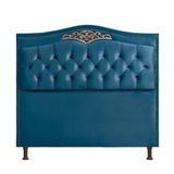Cabeceira Holanda 195cm King Size Estofada Veludo Speciale Home Azul
