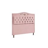 Cabeceira Estofada Holanda 1,40 Casal Veludo Speciale Home Rose
