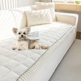 Capa De Sofá Para Cães Xslive Faux Fur Plush 3d Stripe 90x210 Cm Creme