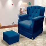 Poltrona Cadeira De Amamentação Balanço Ternura Speciale Home Azul