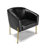 Poltrona Pé De Ferro Dourado Sala De Estar Stella Corano D03 - D&#39;rossi Cor Preto