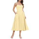 Vestido Feminino Agymnx, Espartilho, Coxa, Alça Espaguete, Amarelo Xs