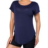Camiseta Fitness Feminina Para Academia Gola Redonda Microfuros Ideal Para Esportes Donna Martins