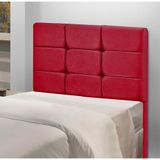 Cabeceira Estofada Cama Box Solteiro 0.90 Julia Veludo Speciale Home Vermelho