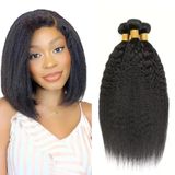 Pacotes De Cabelo Ladrxadr Kinky Straight #1b Natural Black 30-40cm