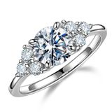 Anéis De Aniversário Moosea Moissanite 1,2 Ct D Cor Ouro 14k