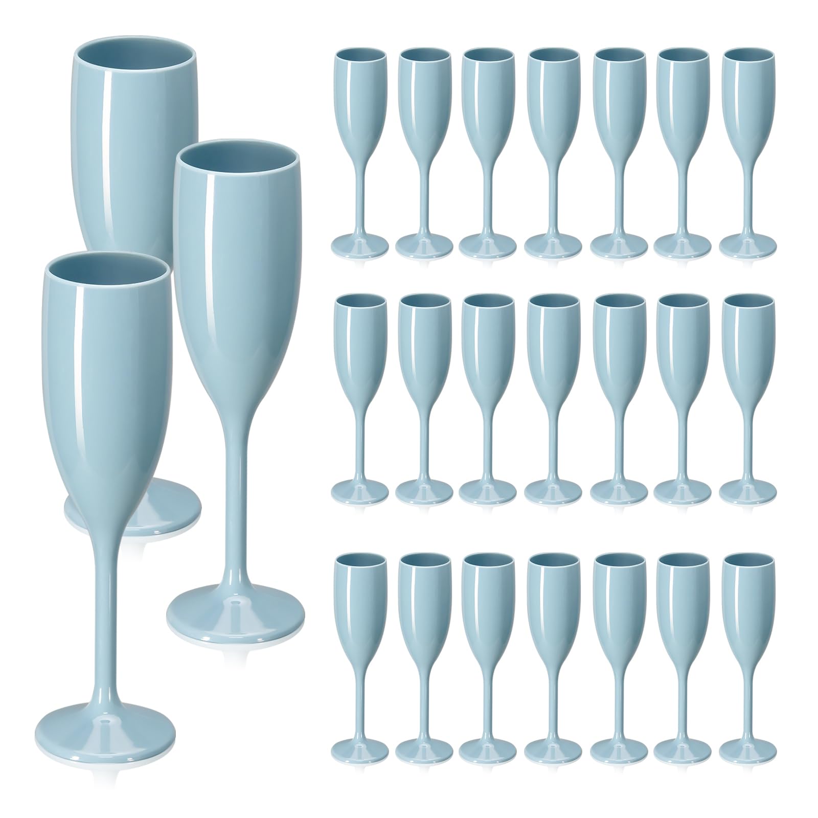 Taças De Champanhe Xuwaidsgn Unbreakable Blue 160 Ml (pacote Com 24)