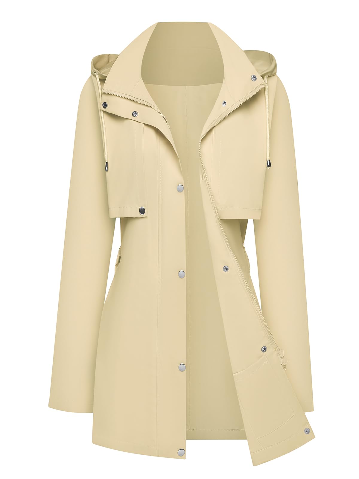 Casaco De Chuva Mixxmix Impermeável À Prova De Vento Com Capuz Para Mulheres