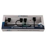 Kit De Acessórios Rainha Square Semi Luxo Inox Preto Fosco 5
