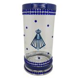 Porta Vela 7 Dias 18cm Vidro Nossa Senhora Manto + Presente