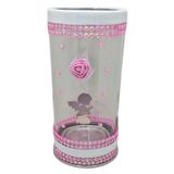 Porta Vela 7 Dias 18 Cm Anjo Da Guarda Rosa + Presente