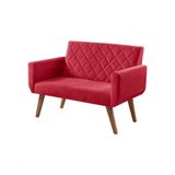 Poltrona Namoradeira 2 Lugares Anabelle Unidecor Vermelho