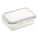 Pote Vidro Hermético Marmita Mantimentos Cinza Tampa 640ml