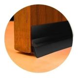 Veda Porta Com Adesivo 3m 80cm Rodo Silicone Preto Stamaco