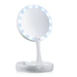 Espelho De Luz Led Portátil Lupa10x Dobrável Usb Organizador