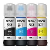 Kit 4 Refil Tinta Epson T544 L1110 L3110 L3150 L3160