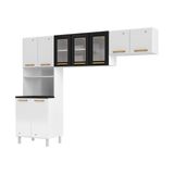 Cozinha Compacta Aço 3 Peças Com Armário Para Forno/micro-ondas Multimóveis Cr20367 Branco/preto