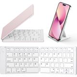 Teclado Bluetooth Samsers Dobrável Portátil Sem Fio Branco