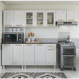 Cozinha Completa De Aço 4 Peças Armário Para Forno/micro E Balcão Multimóveis Cr20371 Branco