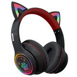 Fones De Ouvido Midola Cat Ear Bluetooth 5.3 Sem Fio 60h Pretos