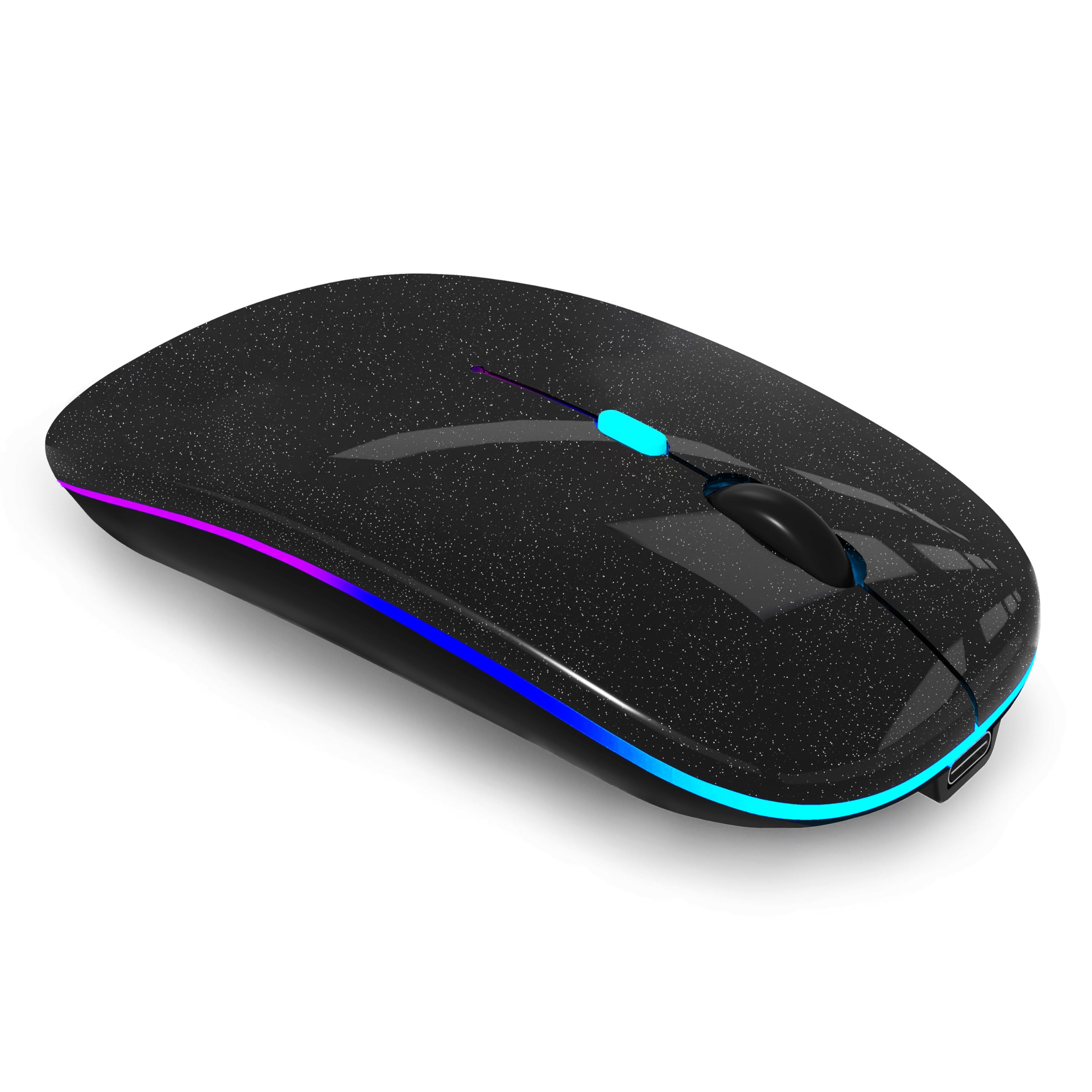 Mouse Bluetooth Wreanu Recarregável Sem Fio Para Laptop Preto
