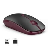 Mouse Sem Fio Vssoplor Tipo C Recarregável Para Pc Preto