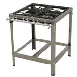 Fogão Industrial Progás Pminox-402f 4 Bocas A Gás 2 Bocas Duplas E 2 Bocas Simples Sem Forno P37424