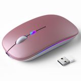 Mouse Bluetooth Sem Fio Kanmabpc Recarregável Silent Rose