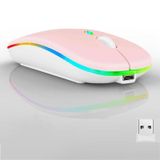 Mouse Bluetooth Sem Fio Guiheng Led Recarregável Rosa