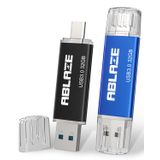 Unidade Flash Usb Ablaze 32gb, Pacote Com 2 Unidades Usb 3.0+tipo C Iphone Android