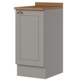 Balcao Com Tampo 1 Porta 40cm Americana Cinza Nature Henn
