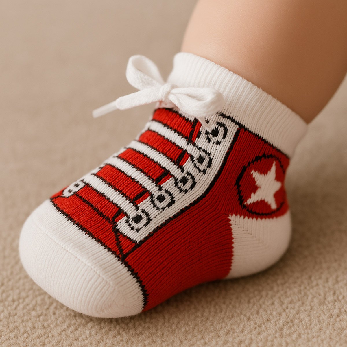 Meia Para Bebês Tênis Sapatinho Antiderrapante A 12 Meses - Main Image
