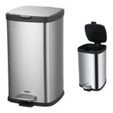 Lixeira Com Pedal E Balde Frame Inox Brinox 20l