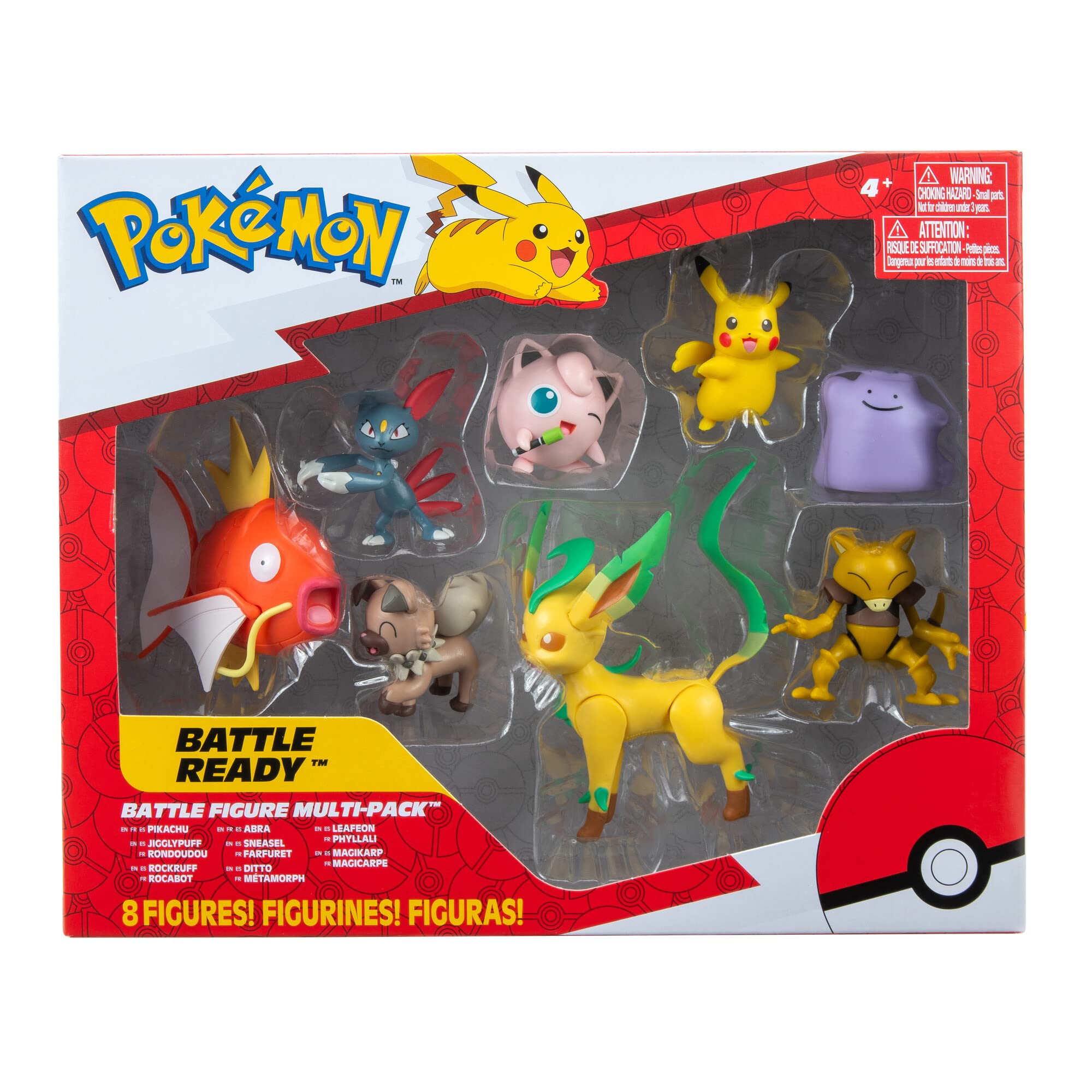 Pacote Múltiplo De Bonecos Pokémon Battle 8pk, Pikachu Feminino, Preto