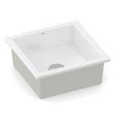 Cuba De Sobrepor Ou Embutir Quadrada Optica Pq33 33x33cm Branco Roca