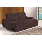 Sofá Dallas 2 Lugares 1,60cm Retrátil E Reclinável -de Casa Décor E Estofados Marrom