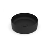 Cuba De Apoio Redonda Sem Mesa Terra T2 Matte Black Roca 39cm