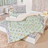 Kit Coberdrom Infantil Lolli Dupla Face Sherpa 2 Peças - Zoo Verde