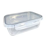 Pote Vidro Hermética Marmita Tampa Silicone Preto 1040ml Grande