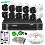Kit 10 Câmeras De Segurança Intelbras Hd Completo E Dvr Multi Hd 16 Canais Mhdx 1116 C/hd 1tb