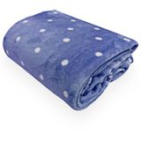 Cobertor Infantil Toque De Seda Poá - Niazitex Azul/branco