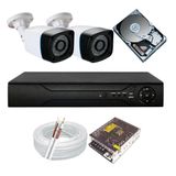 Kit 2 Camera De Segurança Hd Digitais Infra Dvr 4 Canais P2p