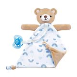 Naninha Ursinho Com Prendedor De Chupeta Soninho Azul Buba 14558