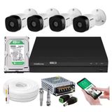 Kit 4 Camera De Seguranca Intelbras Bullet Vhl 1120b Externa Dvr 4 Canais Multi Hd