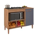 Balcão Cozinha Para Cooktop Madri Com 1 Porta Canelato/grafite