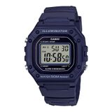 Relógio Casio Masculino Ref:w-218h-2avdf Retangular Digital Azul