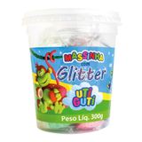 Massinha Glitter Macia 6 Cores Pote 300g Uti Guti - Canson