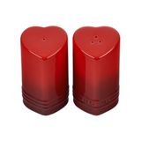 Set Le Creuset Saleiro E Pimenteiro Coração Em Cerâmica 130ml Vermelho 89373130650003