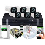 Kit 6 Câmeras De Segurança Hd Dvr 8 Ch Intelbras