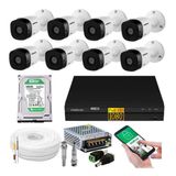 Kit 8 Camera De Seguranca Intelbras 2mp 1220b Dvr 8 Canais Multi Hd